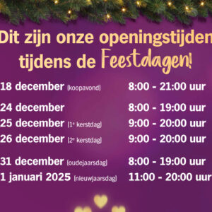 Openingstijden feestdagen