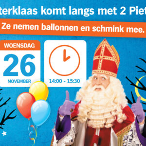 Sinterklaas en 2 Pieten komen op bezoek!