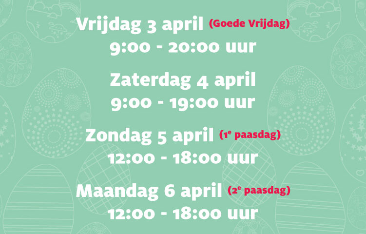 Etos openingstijden Pasen
